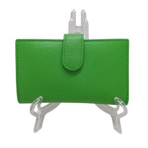 SafeKeeper Green Genuine Leather RFID Blocking Bifold Wallet ID Window Snap